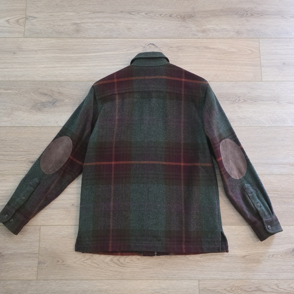 PRISTINE Lauren Ralph Lauren Plaid Jacket Shacket Size Small Suede Elbow Patches - Picture 10 of 11